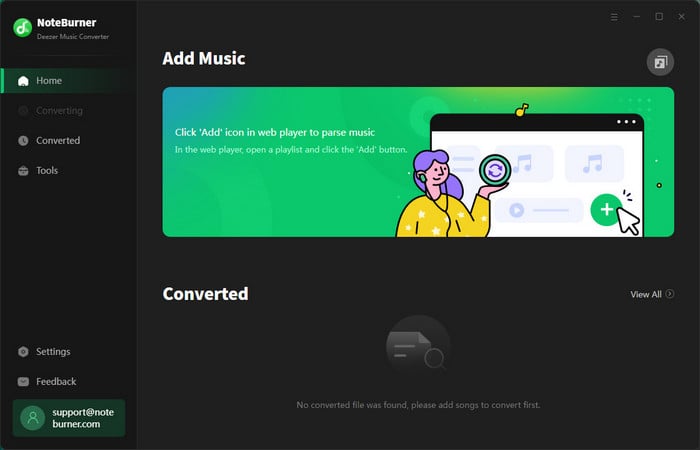 Deezer Music Converter Main Interface