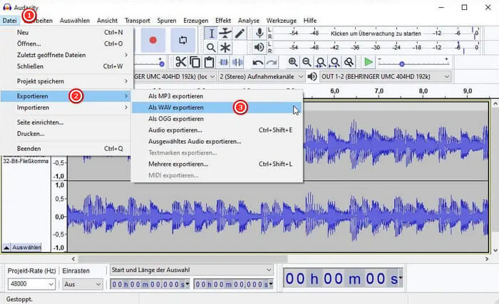 Audio mit Audacity aufnehmen