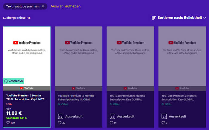 YouTube Premium Rabattcode kaufen