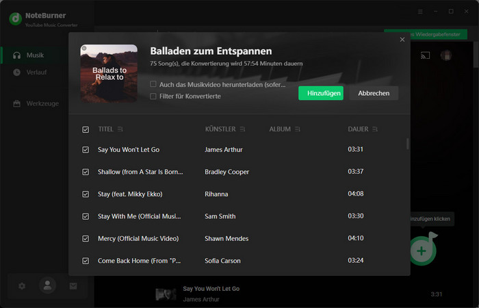 YouTube-Playlist hinzufügen