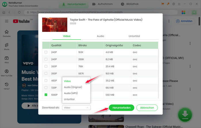 YouTube Audiospur downloaden