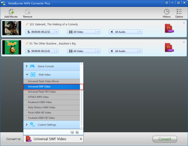 Choose Output format