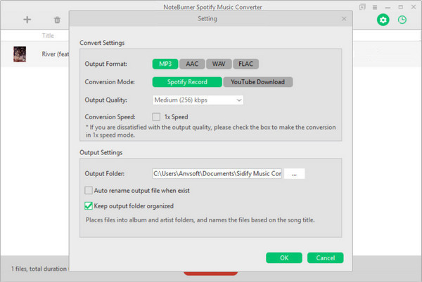 choose output format