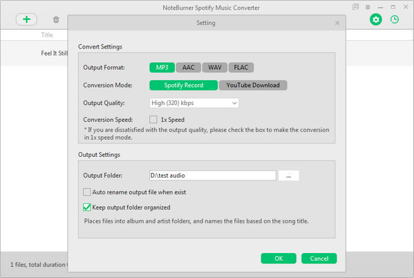 choose mp3 output format