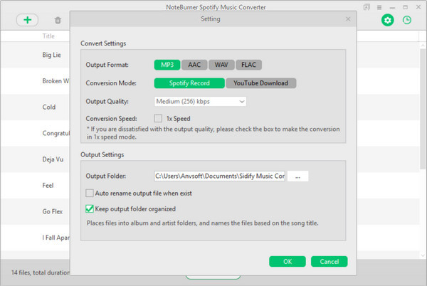 choose output format