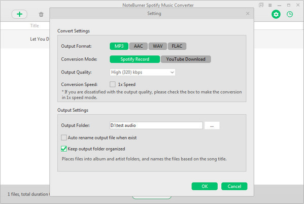 choose mp3 output format