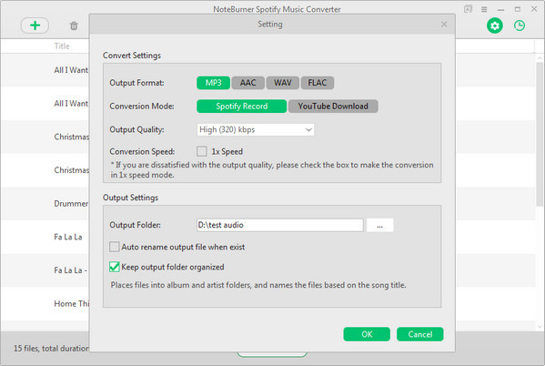 choose mp3 output format