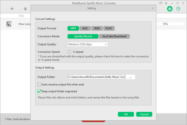 choose output format