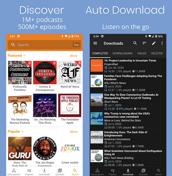 Android Spotify podcast downloader - Podcast Republic