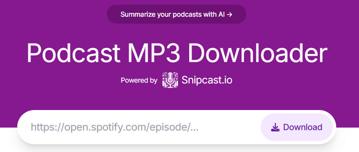 online Spotify podcast downloader - podcastmp3.com