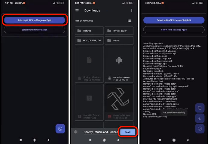 save Spotify patch apk