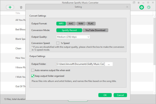 choose output format
