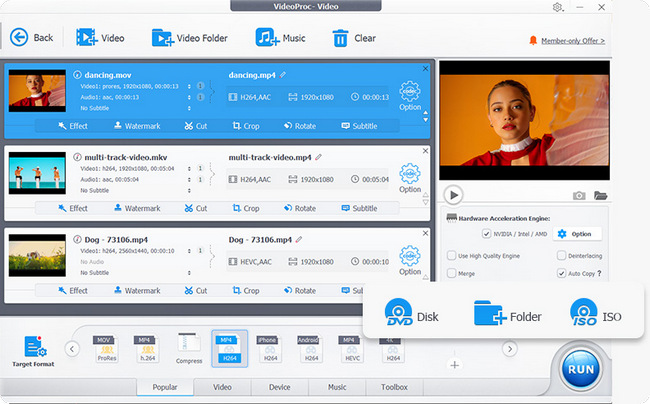 videoproc MP4 video converter