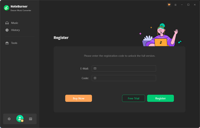 Register NoteBurner Deezer Music Converter
