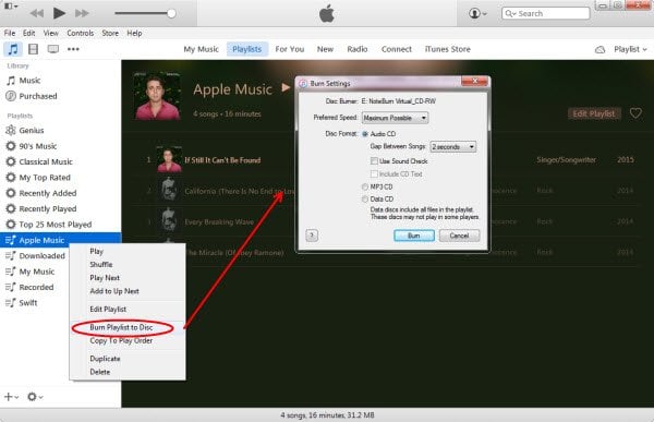 Burn Apple Music to CD
