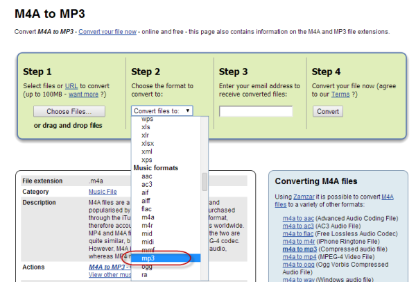 from m4a to mp3