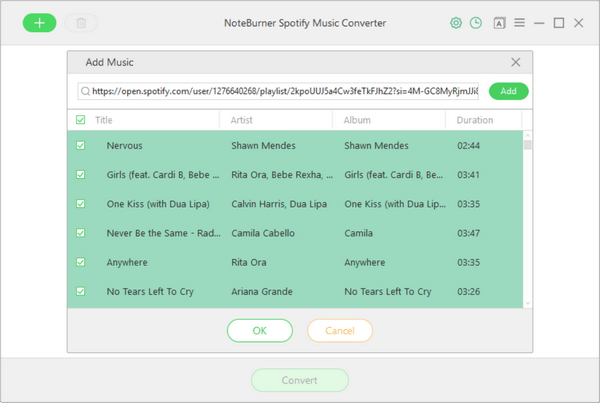 Add Top 100 Billboard Songs to NoteBurner