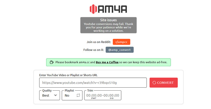 AM4A YouTube to M4A
