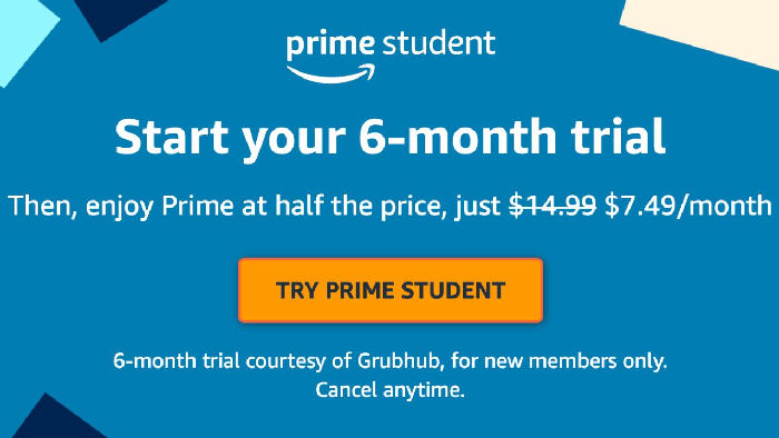 Try Amazon Prime Student