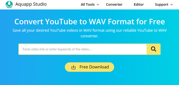 Aqua YouTube to WAV Online Converter