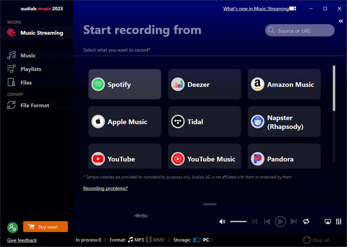 Audials Music 2023 main interface