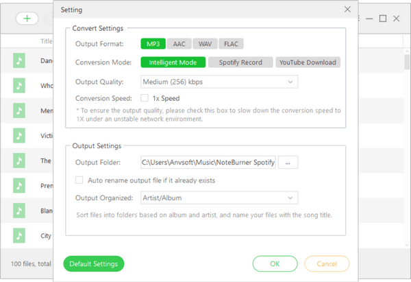 choose mp3 as the output format