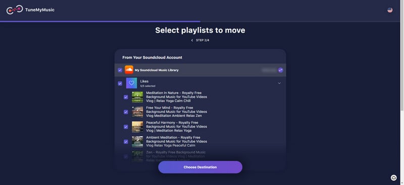  choose SoundCloud Playlist to Spotify