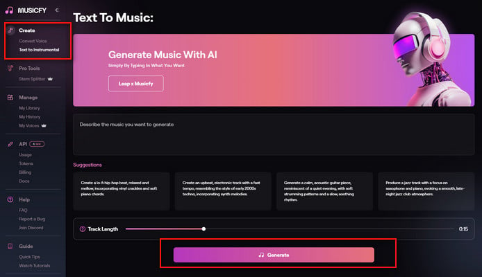 how to use Musicfy ai music generator