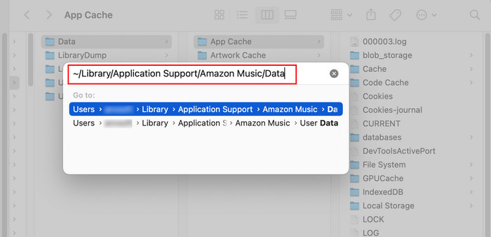 delete Amzon Music cache on Mac