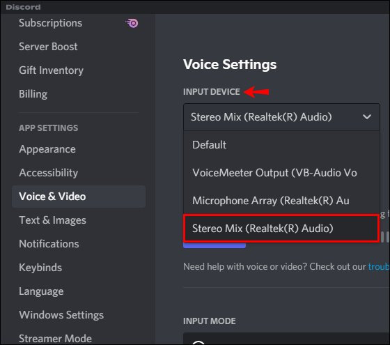 discord stereo mix