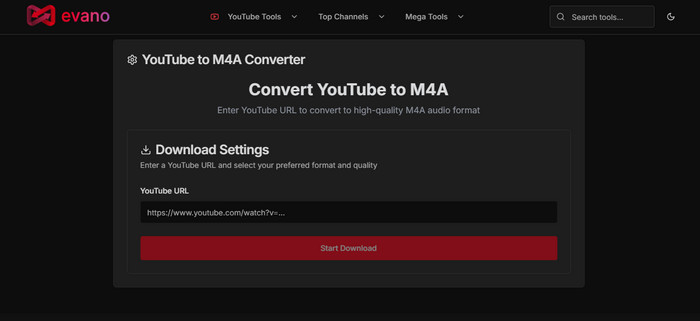 Evano YouTube to M4A Converter