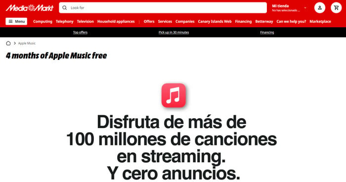 get apple music free Through MediaMarkt