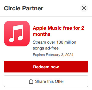 get apple music free Through Target Circle