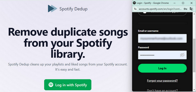 Log in with Spotify account