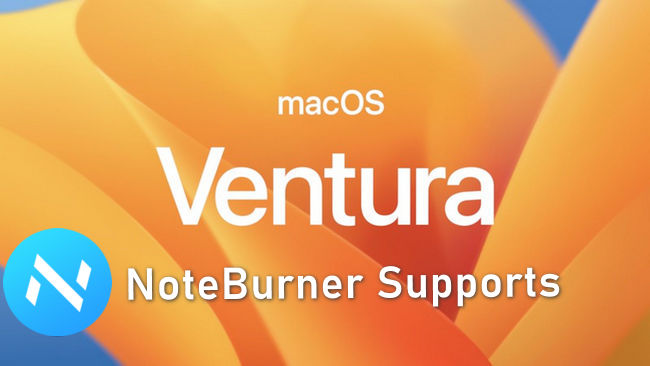NoteBurner Support macOS 13 Ventura