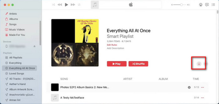 scarica tutta la playlist di apple music in una sola volta