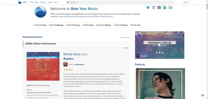 music recommend site Rate Your Music