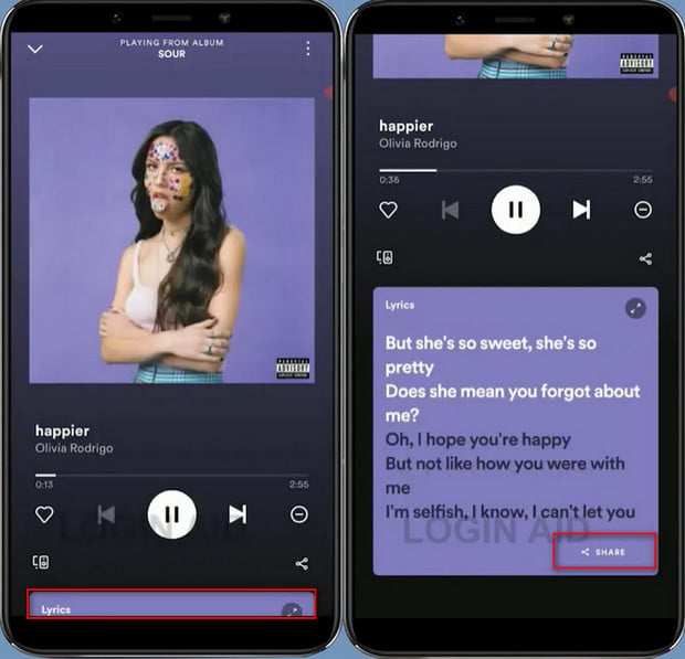 View and Share Spotify Lyrics on Mobile