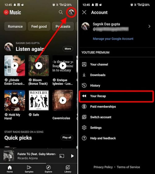 Get YouTube Music Recap on Phone