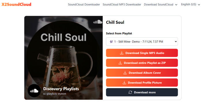 x2soundcloud interface