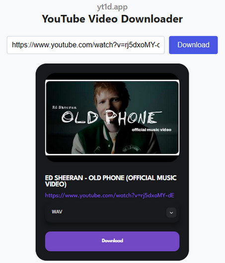 YT1D Free YouTube Video Downloader