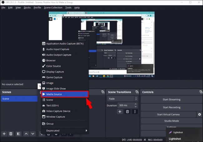 Add Converted Spotify Music to OBS