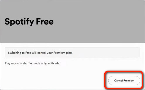 cancel spotify premium on web
