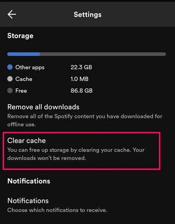  Clear Spotify Cache to fix no sound issue