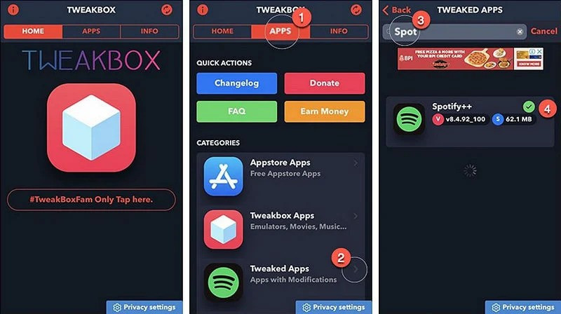 Download Spotify ++ via TweakBox ios