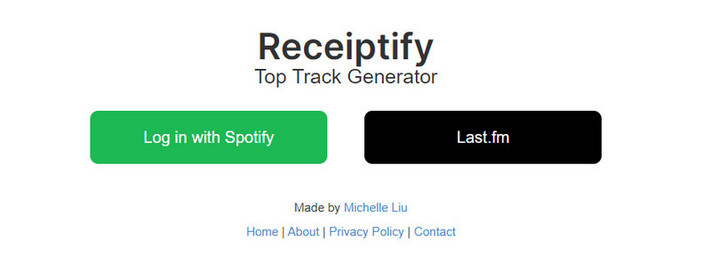 log in spotify on Receiptify