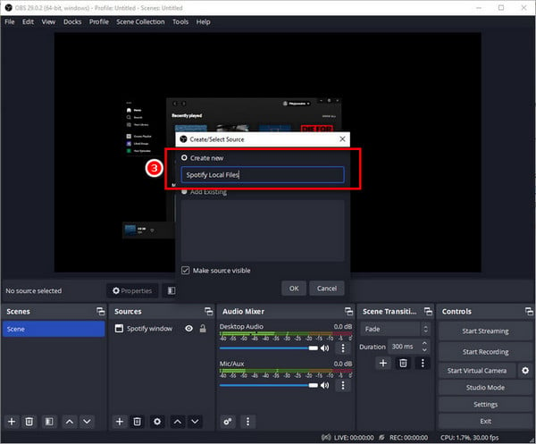 add spotify songs to obs