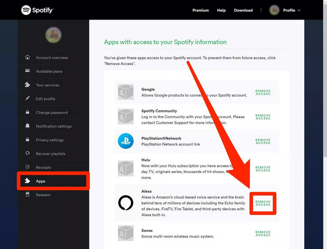 Remove Third-Party Apps on spotify