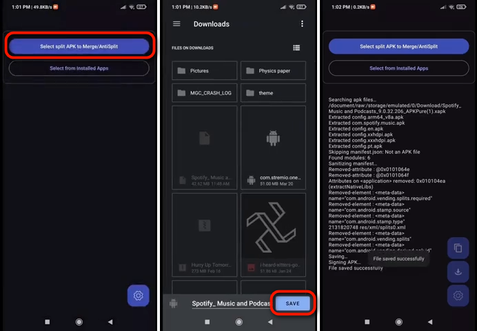 save Spotify patch apk