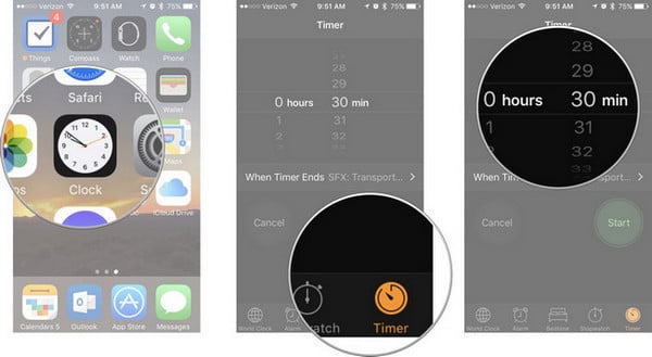 Set Spotify Sleep Timer on iphone clock